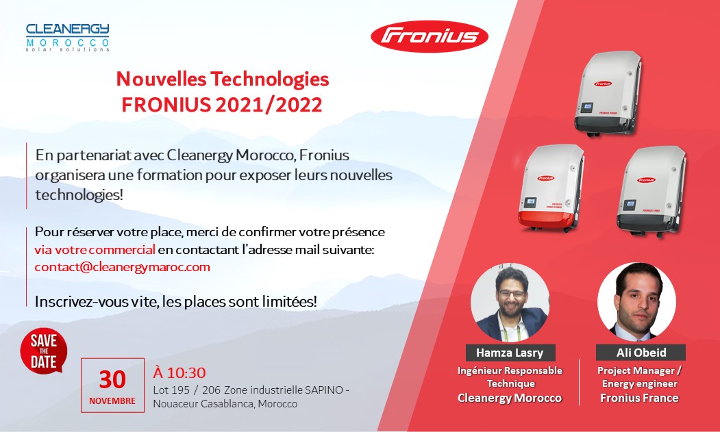 Formation Nouvelles technologies de FRONIUS le 30/11/2021 à 10h30